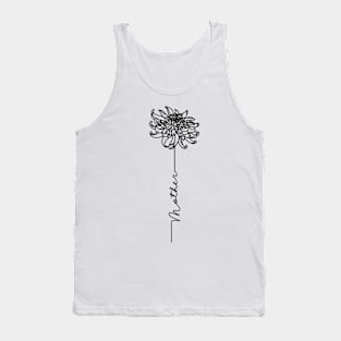 Mothers Day Chrysanthemum Flower - Mother Simple Line Art Tank Top